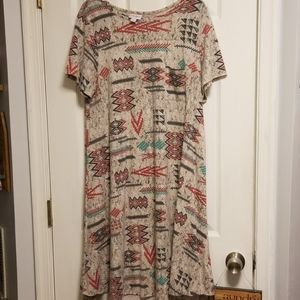 Lularoe L large Aztec printed Carly Dress
